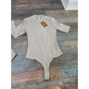 NWT MEDIUM Tan/ beige Bodysuit